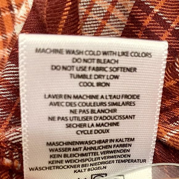 Noble Outfitters Mens Small Pearl Snap Western Shirt Red Plaid Flip-Cuff Stretch - Picture 9 of 9